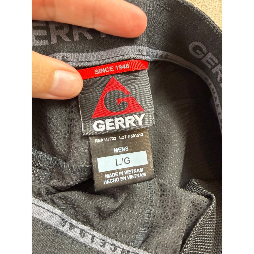 Gerry Mens Black Stretch Active Hiking Shorts Large Elastic Waist Zip Pocket - Picture 5 of 11